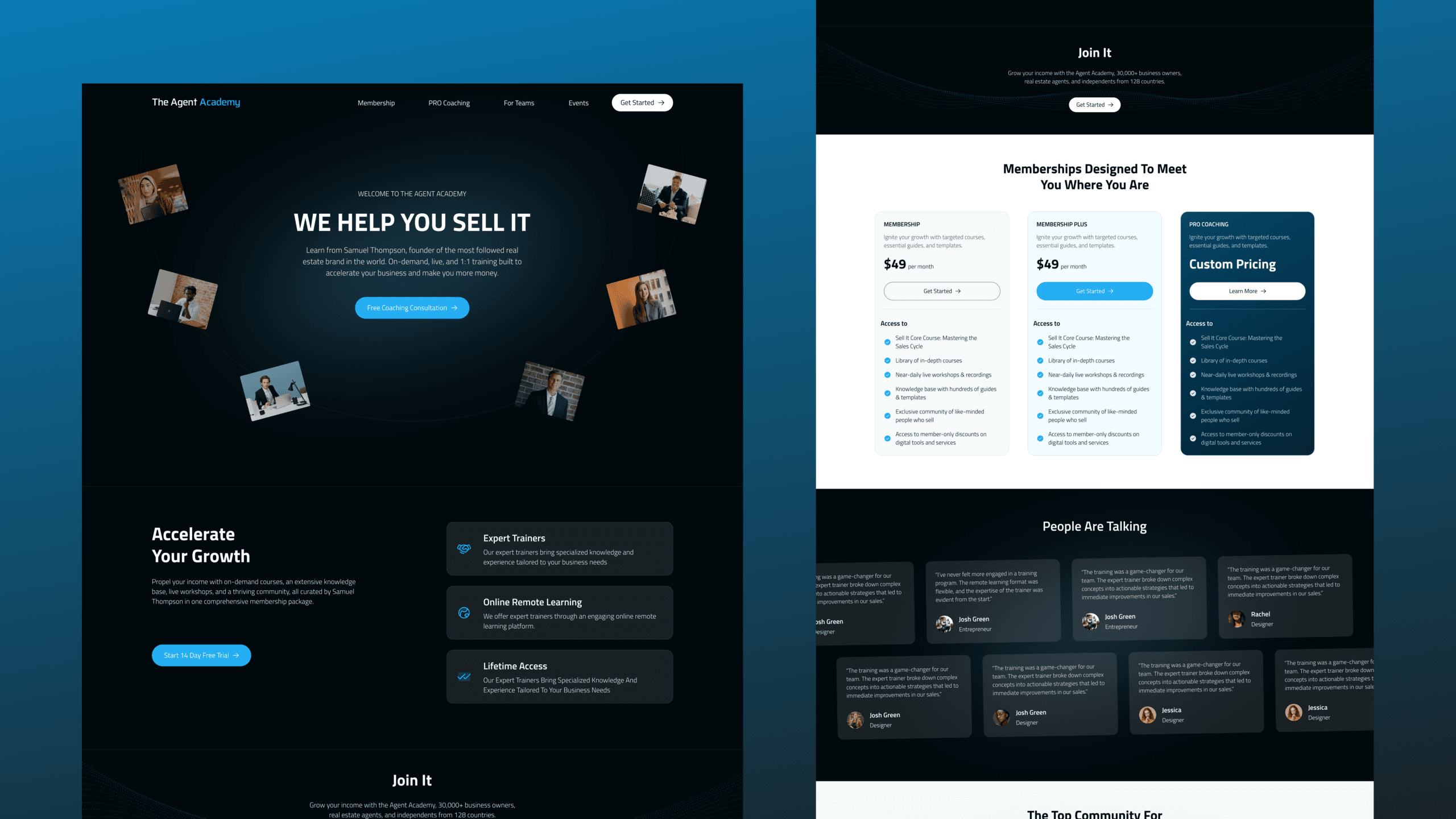 The Agent Academy – Complete UX/UI and Branding Transformation